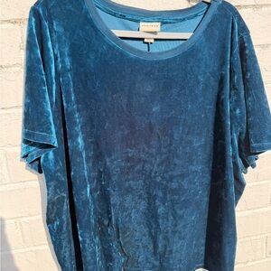 Ava & Viv Blue Velvet Women's Top
